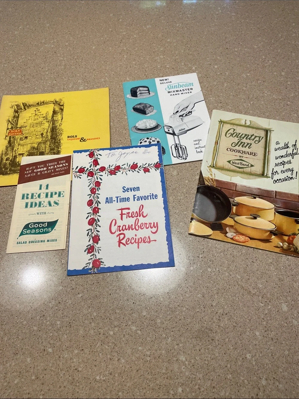 Sunbeam Mixmaster Recipe Booklet Set - Yellow, Cream, Blue & Red